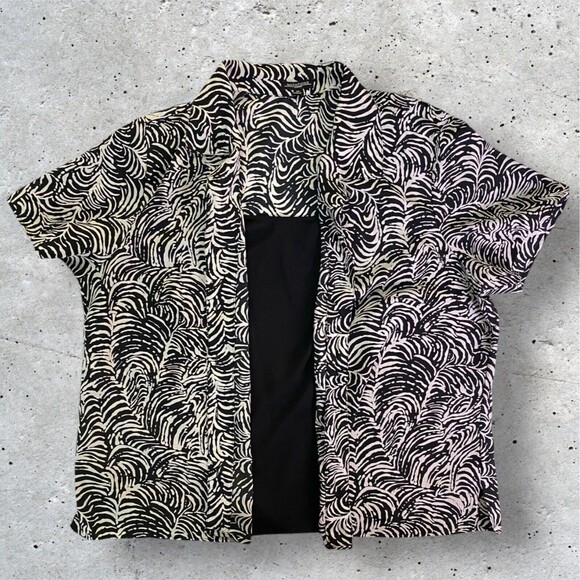 Notations Top With Attached Camisole Woman's Size 3XL Black White Geometric - Picture 1 of 11